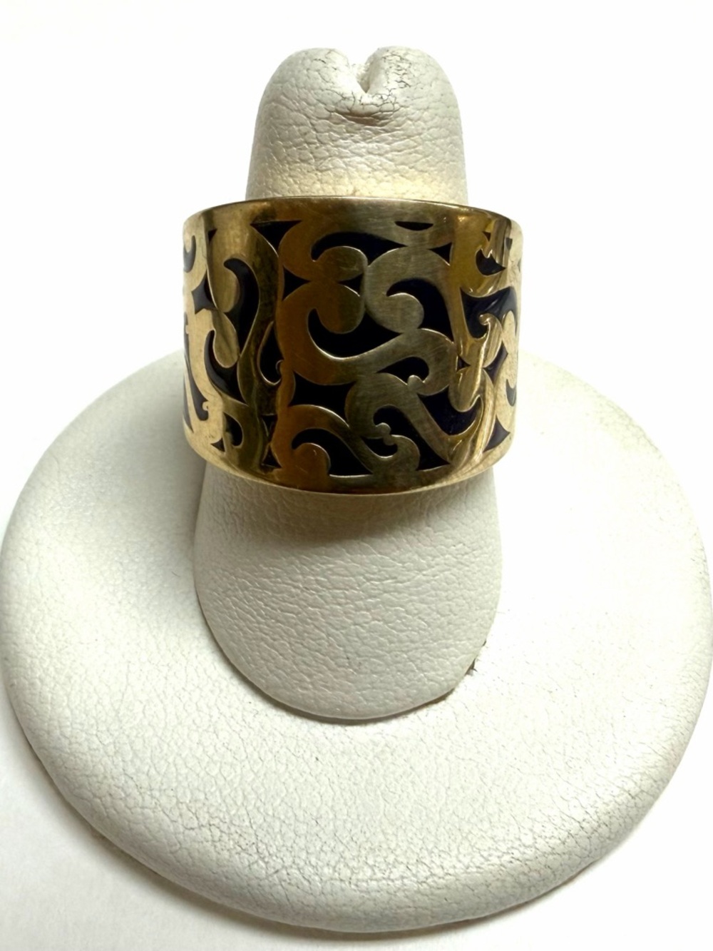 Gold-Tone Filigree Wide Band Ring - Women